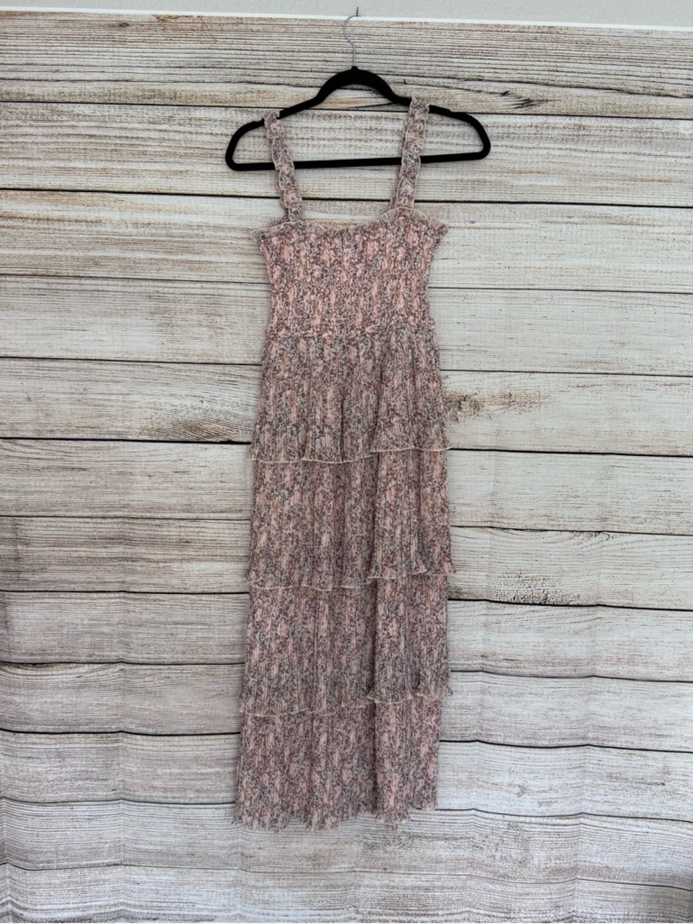 Tiered Smocked Maxi Dress in Dusty Rose Floral